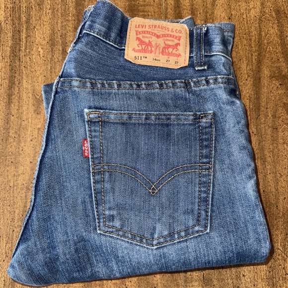 Levi Strauss Signature Denim - Levi's 511 Slim Denim Blue Jeans Women's Size 14 Regular 27X27‎